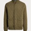 Vestes en jersey matelassé de luxe olive pour hommes Ralph Lauren Vestes en jersey matelassé de luxe olive pour hommes Ralph Lauren