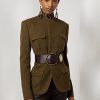 Vestes en sergé de laine mélangée Rhodri de Ralph Lauren pour femme, couleur olive Vestes en sergé de laine mélangée Rhodri de Ralph Lauren pour femme, couleur olive