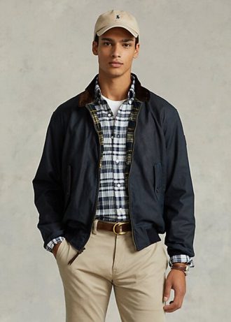 Vestes en toile cirée bleu marine Ralph Lauren pour homme
