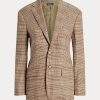 Vestes en tweed de laine et de lin à carreaux Ralph Lauren marron pour femme Vestes en tweed de laine et de lin à carreaux Ralph Lauren marron pour femme