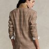 Vestes en tweed de laine et de lin à carreaux Ralph Lauren marron pour femme Vestes en tweed de laine et de lin à carreaux Ralph Lauren marron pour femme