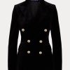Vestes en velours noir Ralph Lauren Camden pour femmes Vestes en velours noir Ralph Lauren Camden pour femmes
