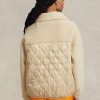 Vestes hybrides beiges Ralph Lauren à poils longs et panneaux indéchirables pour femme