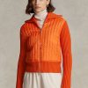 Vestes hybrides à col cheminée orange Ralph Lauren pour femmes Vestes hybrides à col cheminée orange Ralph Lauren pour femmes