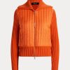 Vestes hybrides à col cheminée orange Ralph Lauren pour femmes Vestes hybrides à col cheminée orange Ralph Lauren pour femmes