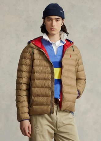 Vestes imperméables pliables Ralph Lauren Khaki pour hommes