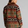 Vestes jacquard à col en peau lainée Ralph Lauren orange pour femmes