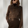 Vestes marron Ralph Lauren Hugh en daim d’agneau et à chevrons pour femme Vestes marron Ralph Lauren Hugh en daim d’agneau et à chevrons pour femme