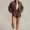 Vestes matelassées courtes déperlantes Ralph Lauren marron pour femme