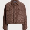 Vestes matelassées courtes déperlantes Ralph Lauren marron pour femme