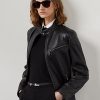 Vestes motard en cuir d’agneau noir Keven de Ralph Lauren pour femmes Vestes motard en cuir d’agneau noir Keven de Ralph Lauren pour femmes