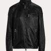 Vestes motard en cuir d’agneau noir Keven de Ralph Lauren pour femmes Vestes motard en cuir d’agneau noir Keven de Ralph Lauren pour femmes