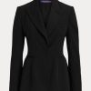 Vestes noires en laine Barathea Ralph Lauren Meritta pour femmes Vestes noires en laine Barathea Ralph Lauren Meritta pour femmes