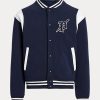 Vestes polaires Letterman Ralph Lauren bleu marine/blanc pour homme Vestes polaires Letterman Ralph Lauren bleu marine/blanc pour homme