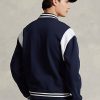 Vestes polaires Letterman Ralph Lauren bleu marine/blanc pour homme Vestes polaires Letterman Ralph Lauren bleu marine/blanc pour homme