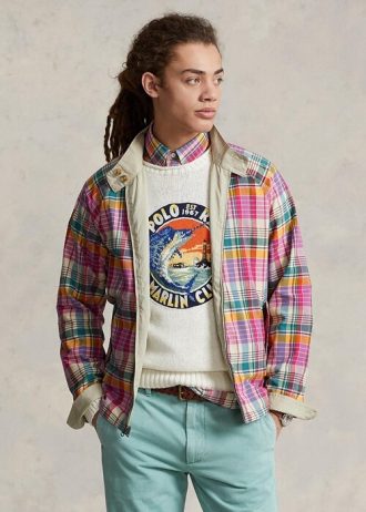 Vestes réversibles en sergé madras gris Ralph Lauren pour homme