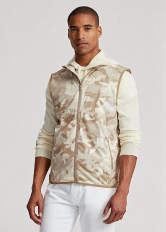 Vestes sans manches déperlantes et pliables beiges Ralph Lauren GolfGolf-camo pour homme