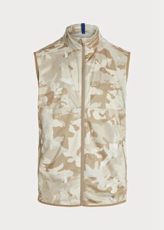 Vestes sans manches déperlantes et pliables beiges Ralph Lauren GolfGolf-camo pour homme