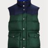 Vestes sans manches western imperméables vertes Ralph Lauren pour hommes Vestes sans manches western imperméables vertes Ralph Lauren pour hommes