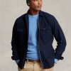 Vestes surchemise Oxford teintées en pièce Ralph Lauren bleu marine pour homme Vestes surchemise Oxford teintées en pièce Ralph Lauren bleu marine pour homme