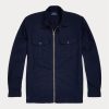 Vestes surchemise Oxford teintées en pièce Ralph Lauren bleu marine pour homme Vestes surchemise Oxford teintées en pièce Ralph Lauren bleu marine pour homme