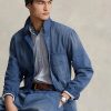 Vestes utilitaires en sergé à chevrons bleu Ralph Lauren pour homme Vestes utilitaires en sergé à chevrons bleu Ralph Lauren pour homme
