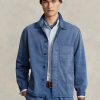 Vestes utilitaires en sergé à chevrons bleu Ralph Lauren pour homme Vestes utilitaires en sergé à chevrons bleu Ralph Lauren pour homme