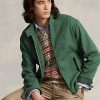 Vestes vertes en sergé de lin mélangé à chevrons pour homme Ralph Lauren